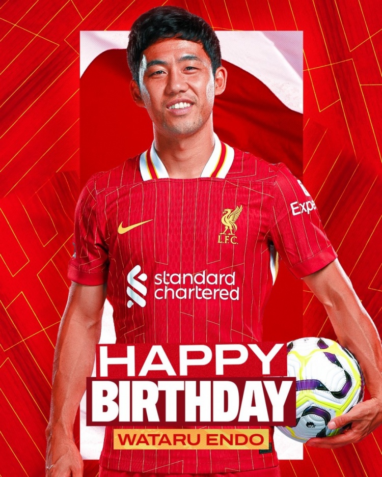  利物浦祝遠(yuǎn)藤航32歲生日快樂，球員加盟紅軍至今出戰(zhàn)62場(chǎng)比賽