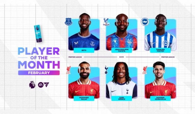  英超2月最佳候選：貝托、馬特塔、明特、薩拉赫、斯賓塞、索博