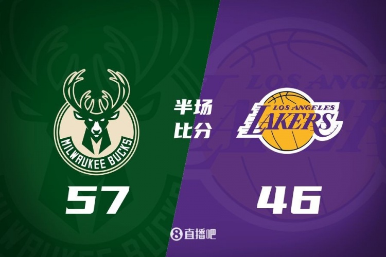  讓一套首發(fā)！布朗尼8分全隊最高 字母13+3 湖人半場落后雄鹿11分